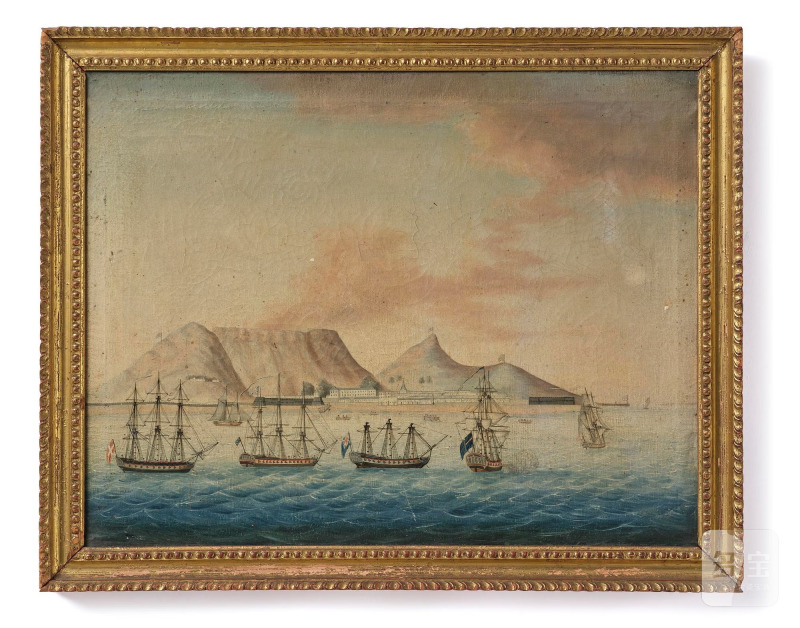 A rare Chinese Export painting of 'Table Mountain',